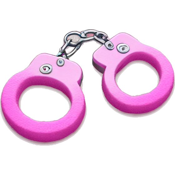 fuzzy pink handcuffs emoji