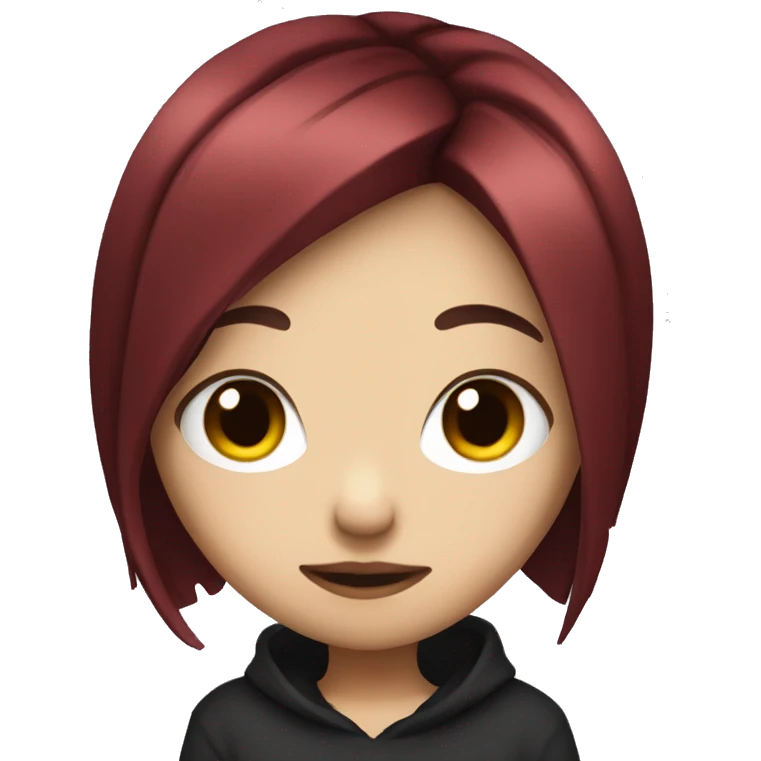asian emo girl with dark red hair emoji