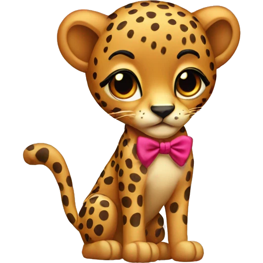 a cheetah with a bow emoji