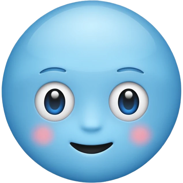 light blue AI emoji, simple and friendly emoji