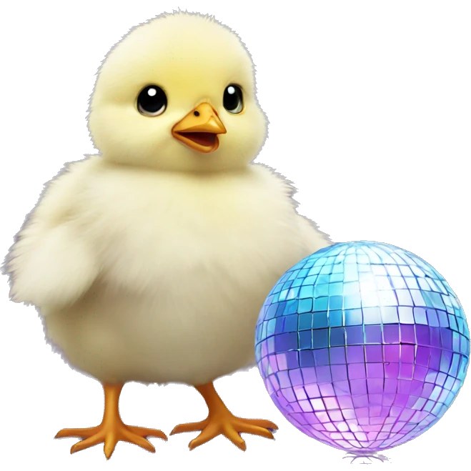 Baby chick with disco ball emoji
