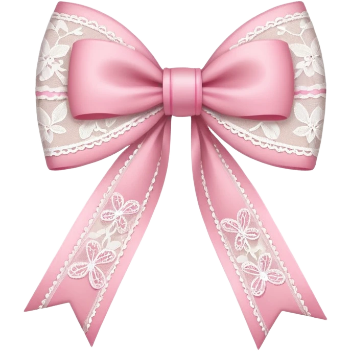 white pink lace bow emoji