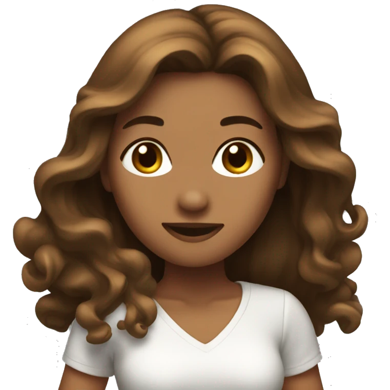 Woman long brown hair dancing  emoji