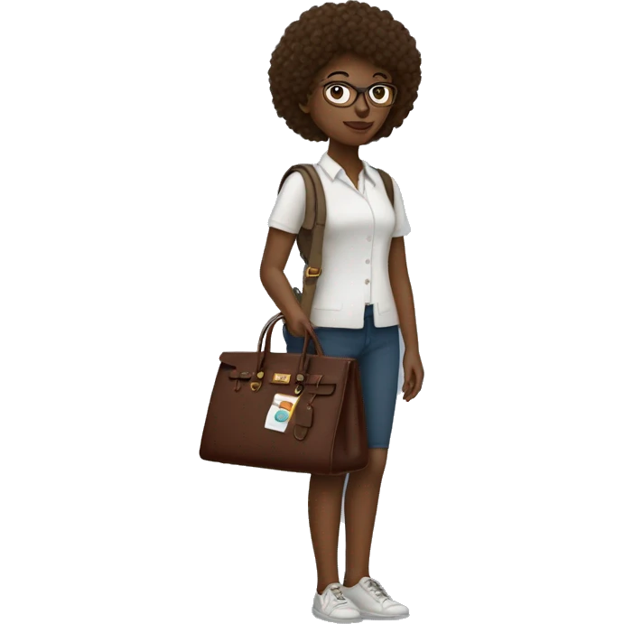 Girl in stem with a birkin burdeos bag  emoji