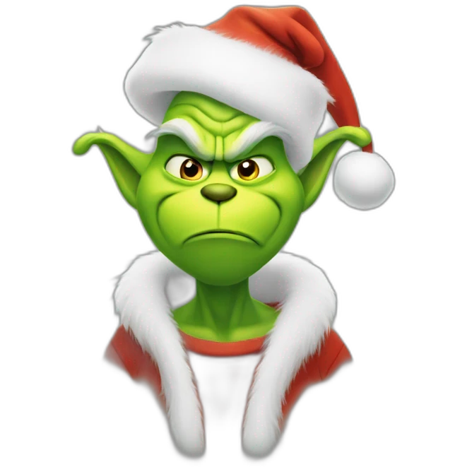 Grinch greeting with his hand on head emoji