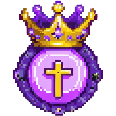 Purple crown with MOD text, universal moderator symbol emoji