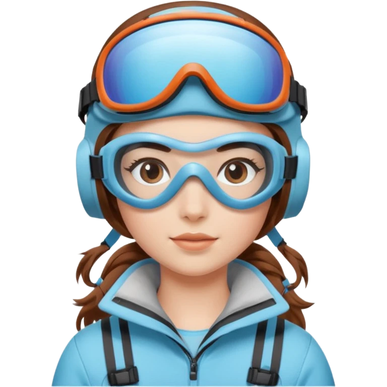 Girl with light blue ski goggles  emoji