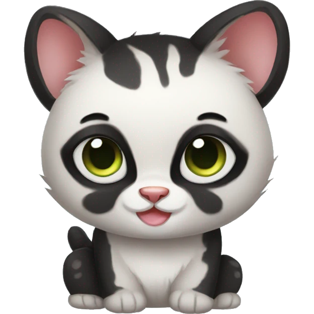 cute panda-cat-hybrid emoji