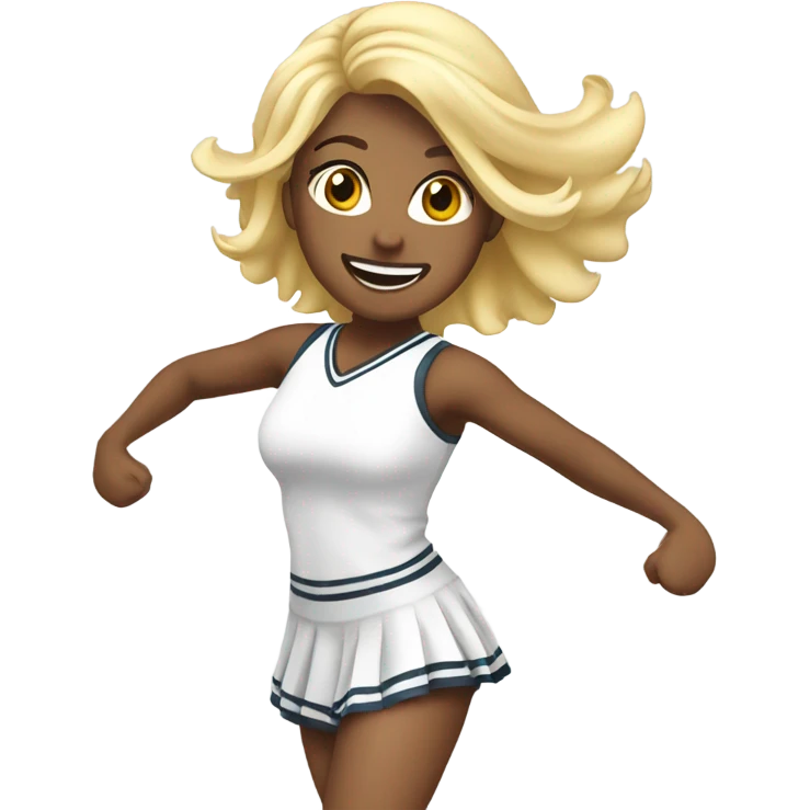 white with blond hair cheerleader dancing emoji
