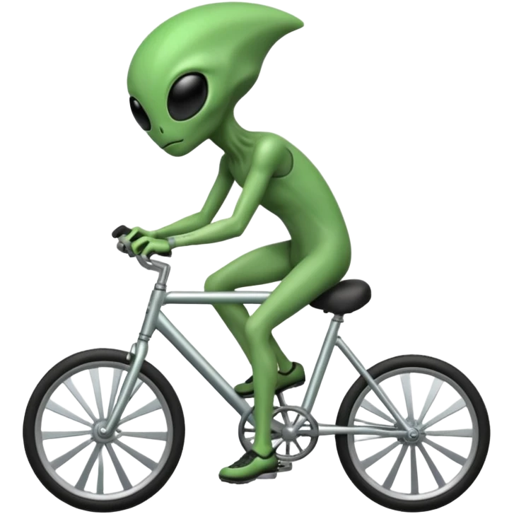 alien riding bicycle emoji