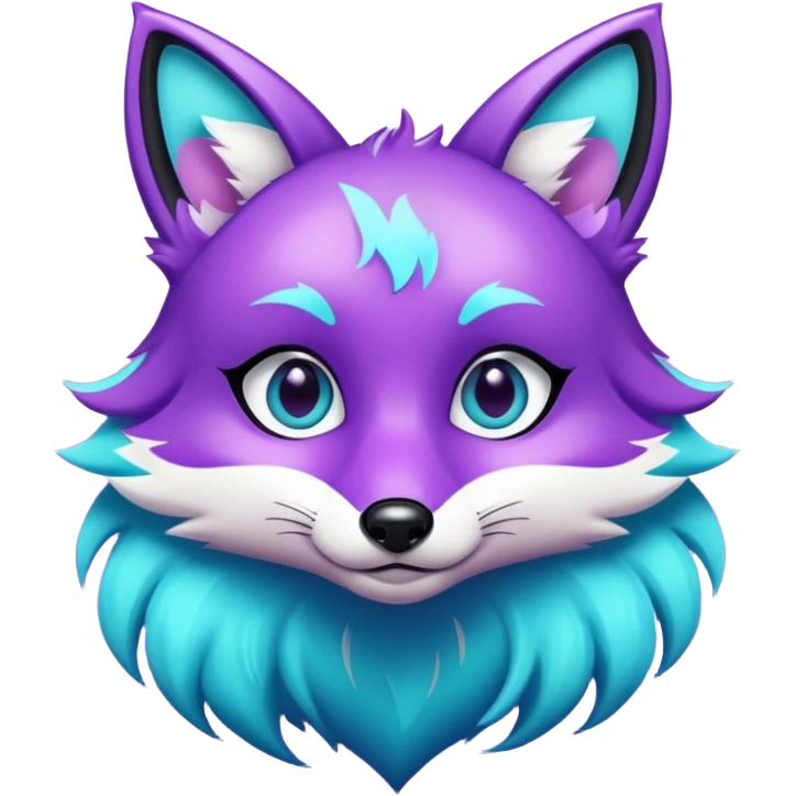 glitter purple and cian fox emoji