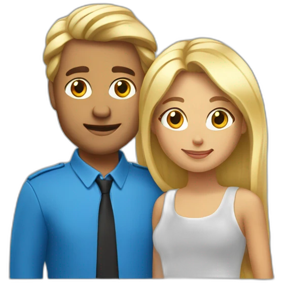 Un brun avec une blonde emoji