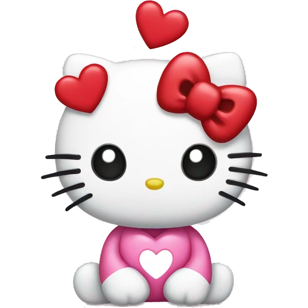 hello kitty with heart emoji