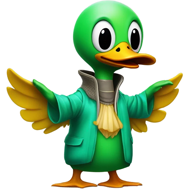 Duck fighting an alien that’s not a duck emoji