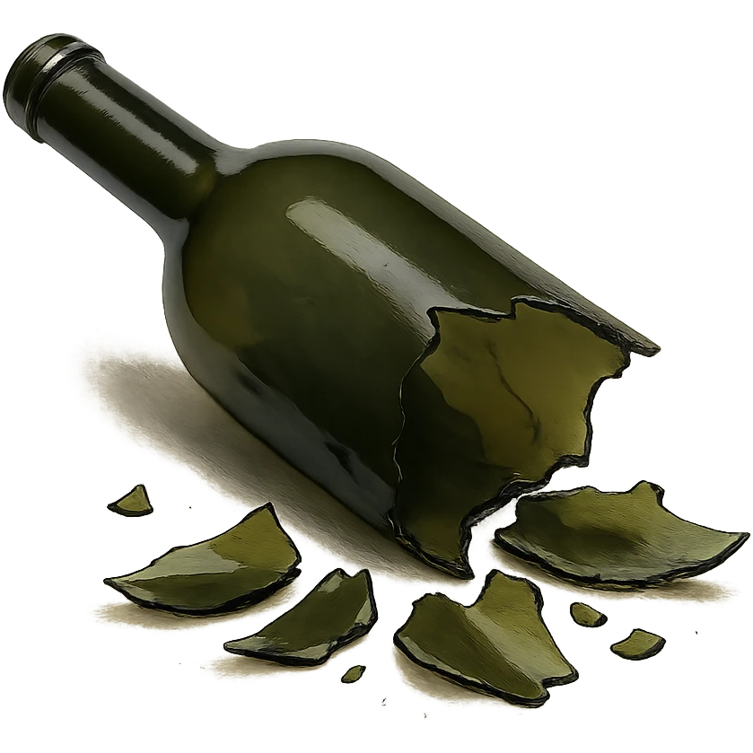 broken wine bottle, variation 8 emoji