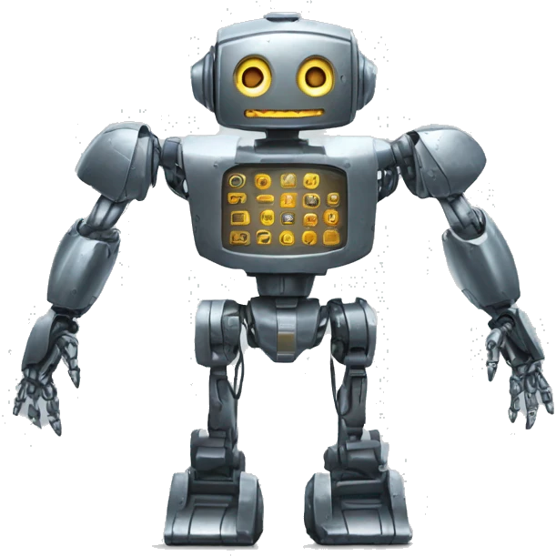 a high-tech metal robot with eigth arms emoji