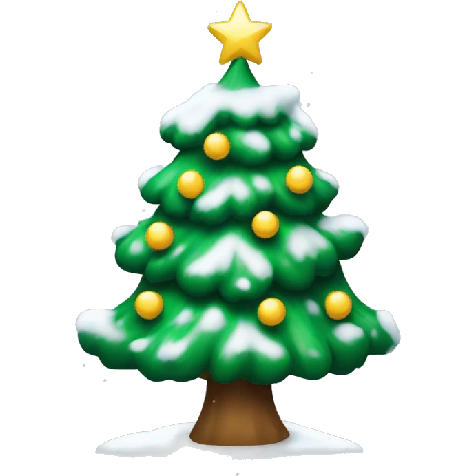 Christmas tree with snow on it emoji