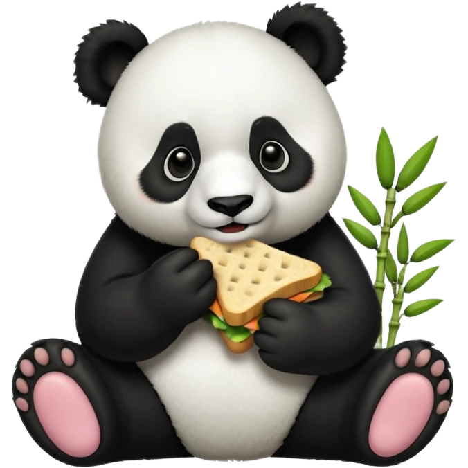 Panda eating sandwiches  emoji