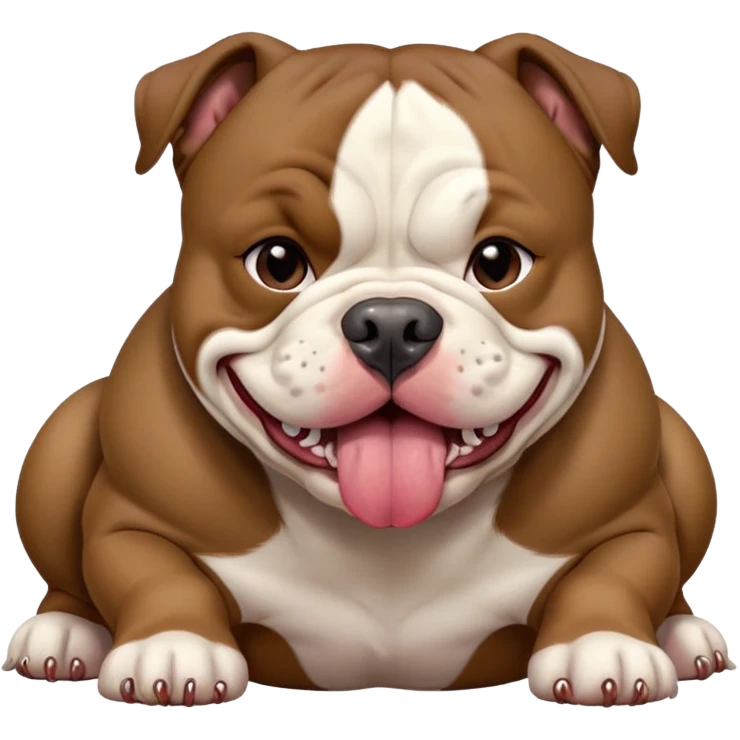 kkkiller-american-bully dark brown tan white tongue out emoji