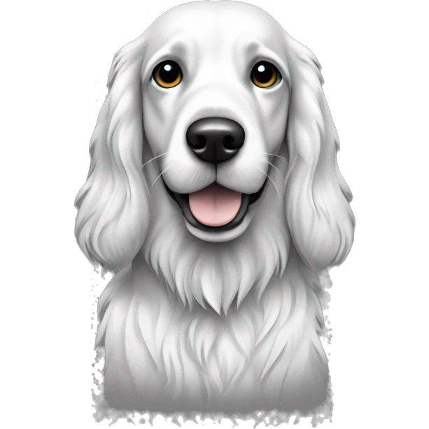 Setter anglais chien noir et blanc toile long blanc points noir emoji
