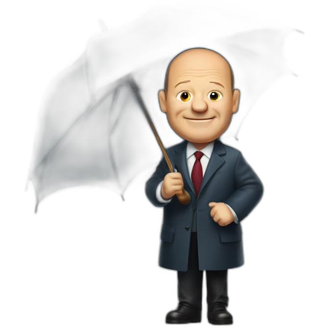 Olaf scholz with umbrella emoji