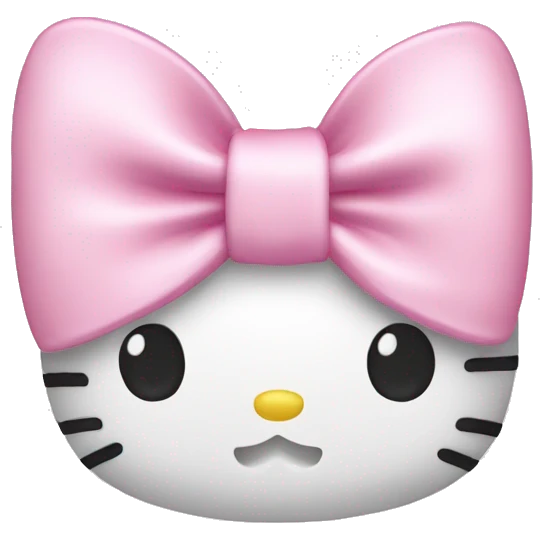 Hello kitty light pink bow emoji
