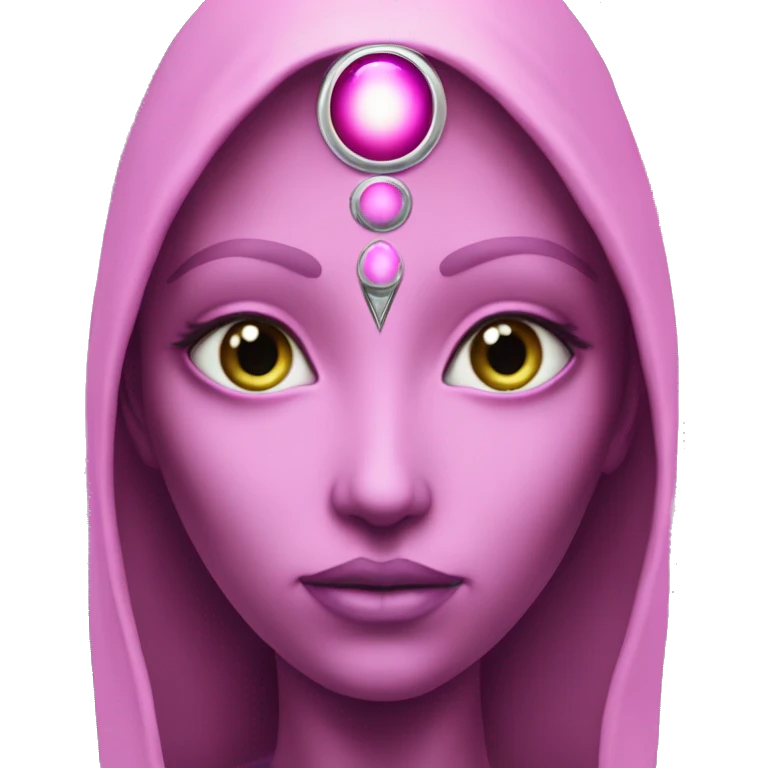 Pleiadian alien female third eye pink emoji