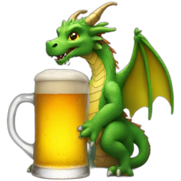 dragon drinking beer emoji