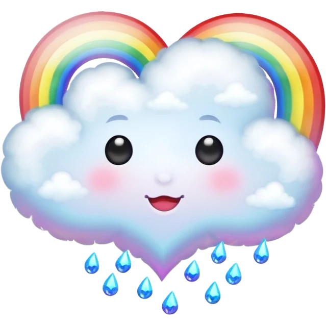 heart magic sparkles cloud rainbow heart emoji