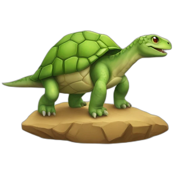 Tortue sur un dinosaure emoji