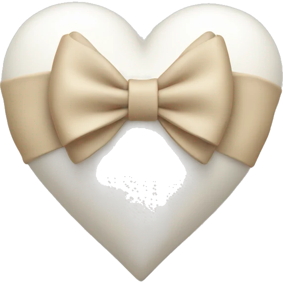 white heart with beige bow emoji