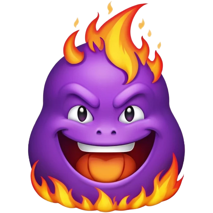 Grimace on fire emoji