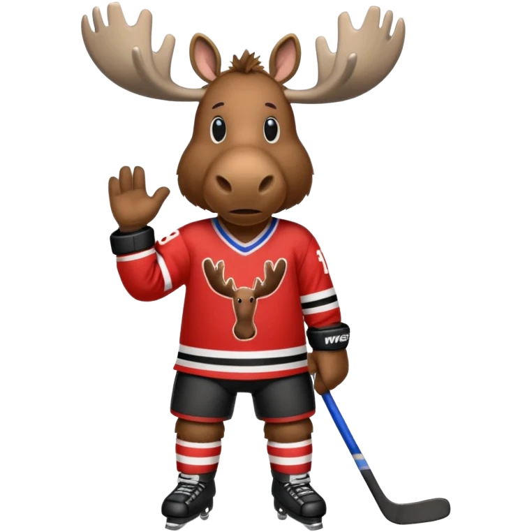 A moose with a hockey jersey with the letters YWS on it  emoji