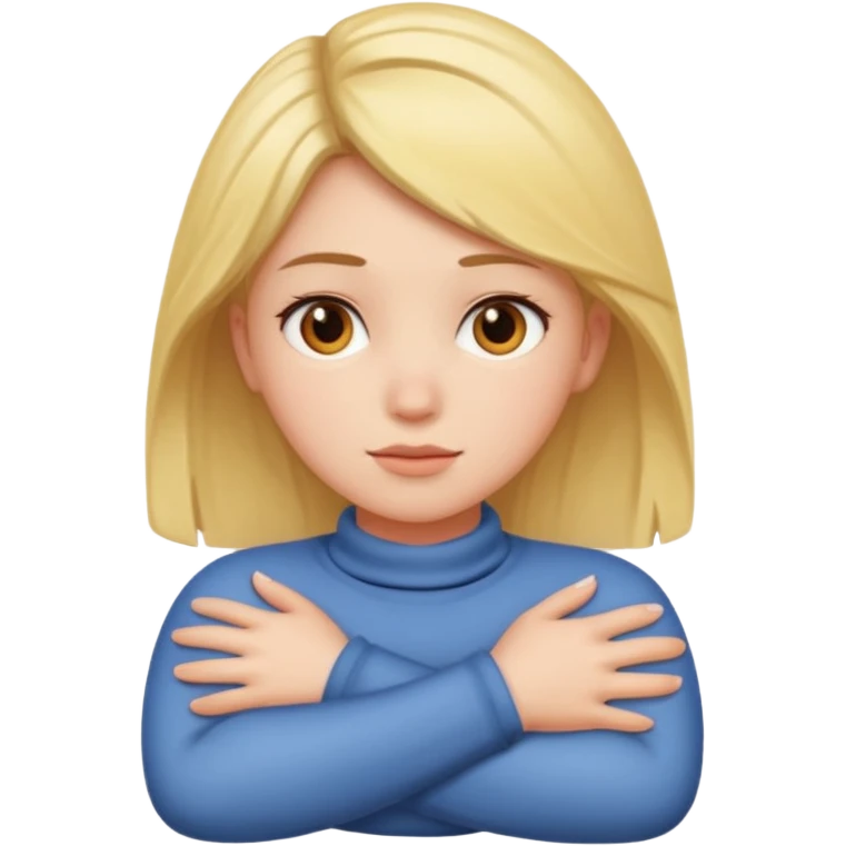 Girl crossing arms around neck emoji