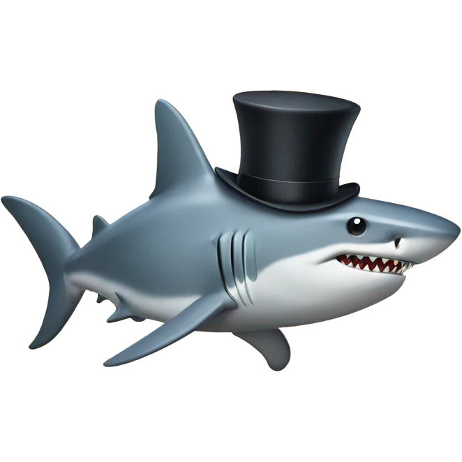 shark with tophat emoji