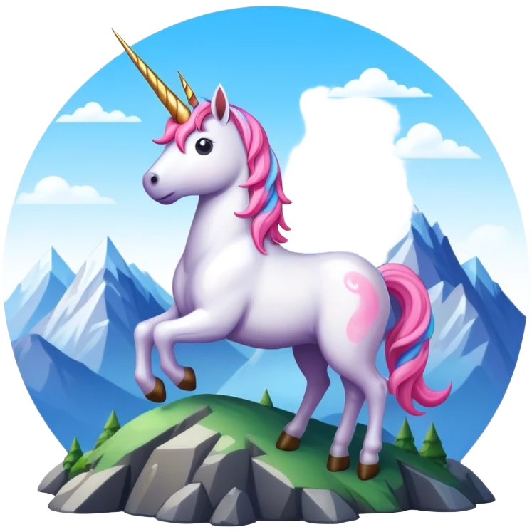 unicorn on a mountain emoji