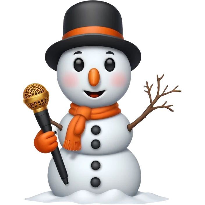 snowman with mic emoji