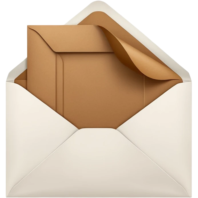blank greeting card open with brown envelope next to it emoji