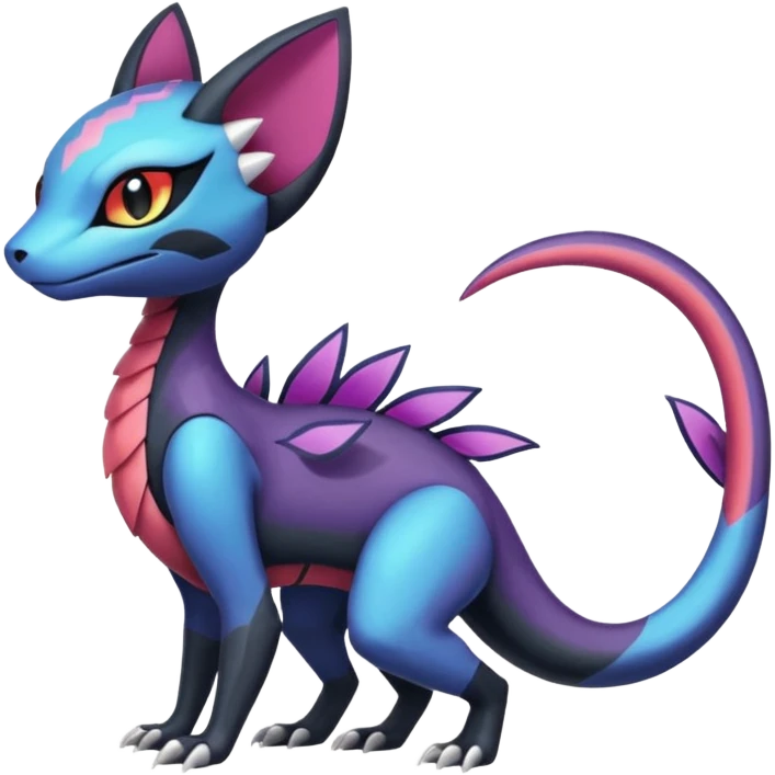 Meloetta-Purrloin-Salandit-Nargacuga-Pokémon-Fakémon-fusion-hybrid-creature emoji