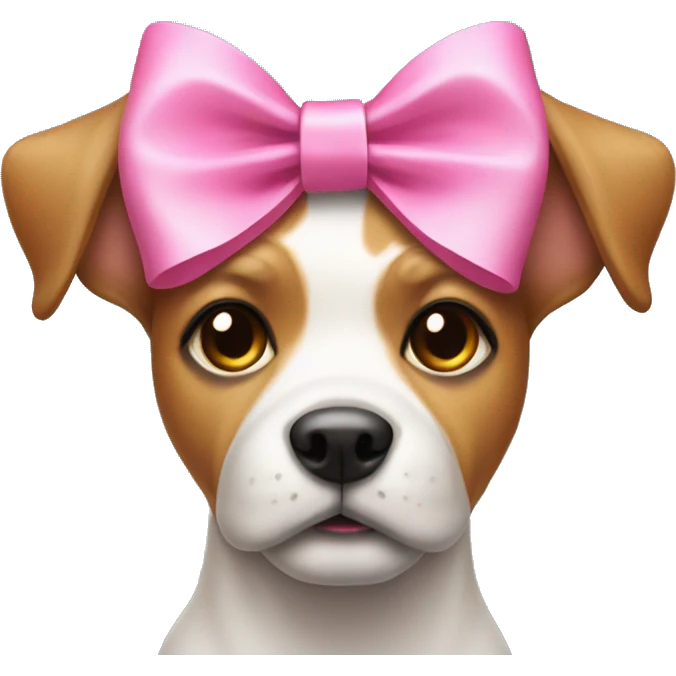 Dog with a pink bow on it's head emoji