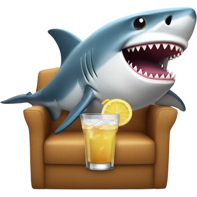 shark with a drink  emoji