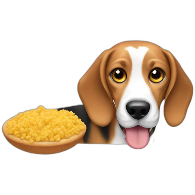 beagle eating emoji