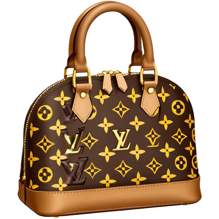 Louis Vuitton bb Alma brown bag with euros emoji