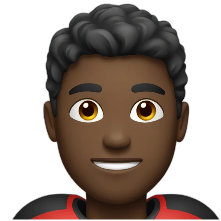 football player in black-red form emoji