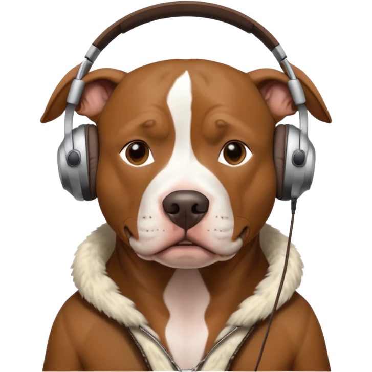 pitbull with headphones emoji