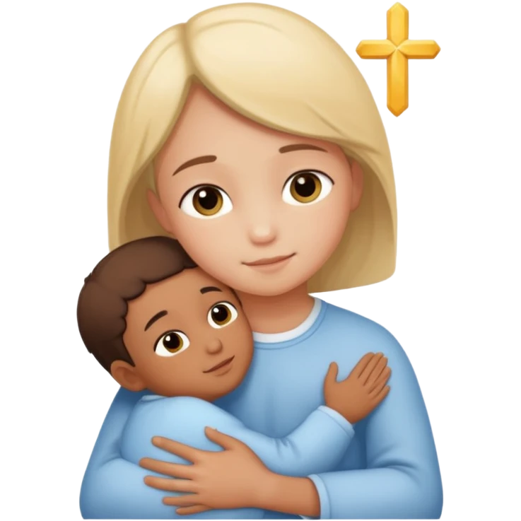 Niño abrazando a Dios emoji