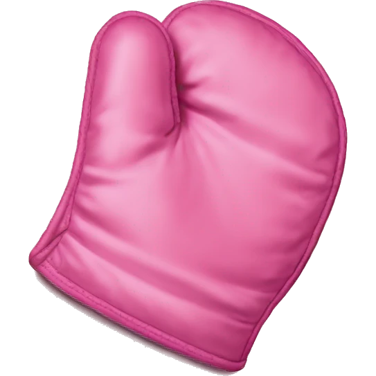 Realistic bubblegum pink oven mitt emoji