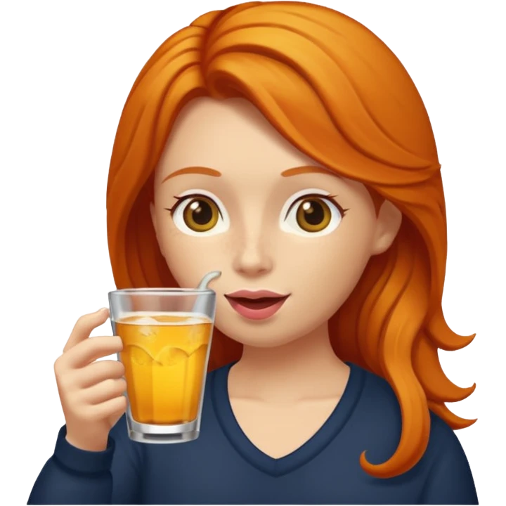 ginger woman drinking emoji