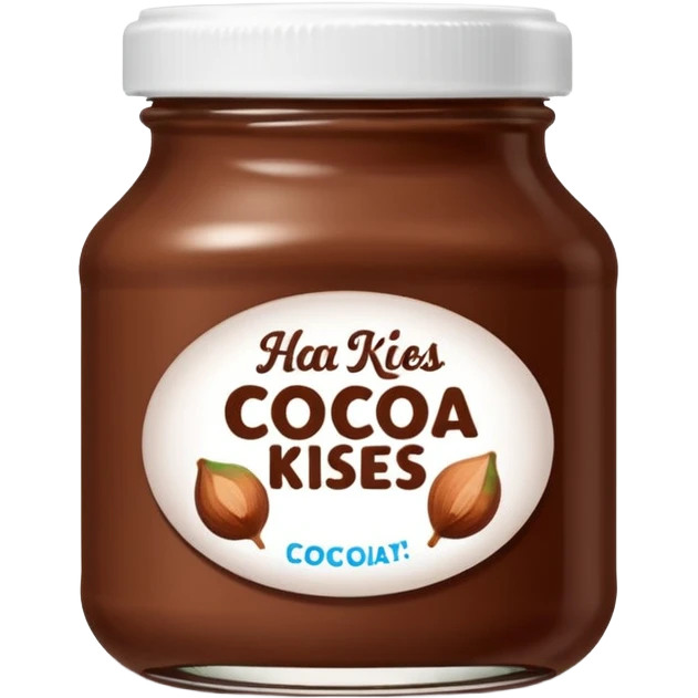 Jar of hazelnut chocolate spread and make the label say cocoa kisses with a white lid emoji