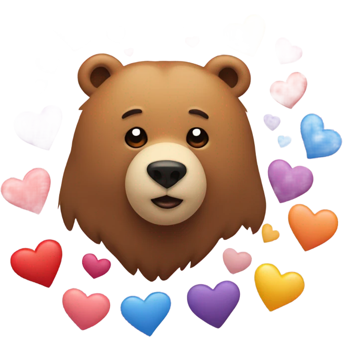 Bear with hearts emoji
